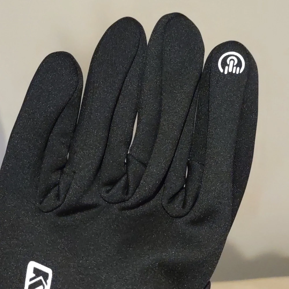 Sport touch screen fingertips gloves, black, large, new